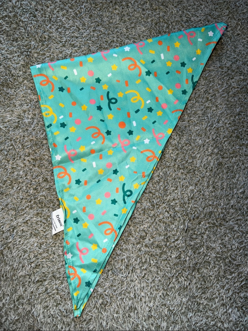 Pet Triangle Bandana Bib - Aqua Confetti Pattern